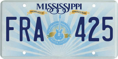 MS license plate FRA425