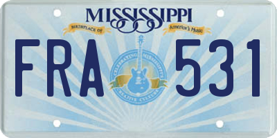 MS license plate FRA531