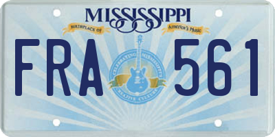 MS license plate FRA561