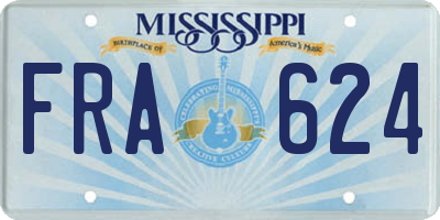 MS license plate FRA624