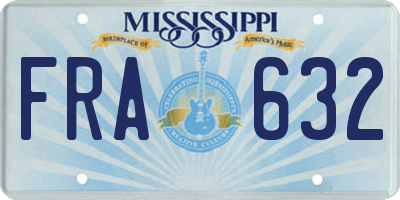 MS license plate FRA632