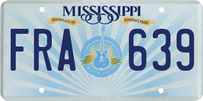 MS license plate FRA639