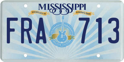 MS license plate FRA713