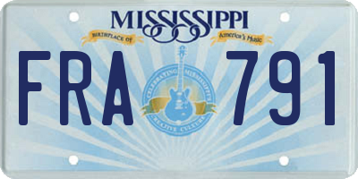 MS license plate FRA791