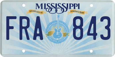MS license plate FRA843