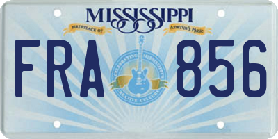 MS license plate FRA856