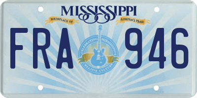 MS license plate FRA946