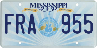 MS license plate FRA955