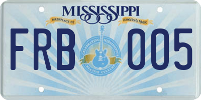 MS license plate FRB005