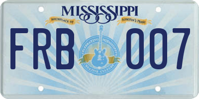 MS license plate FRB007