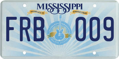 MS license plate FRB009