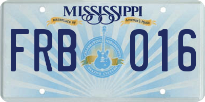 MS license plate FRB016