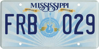 MS license plate FRB029