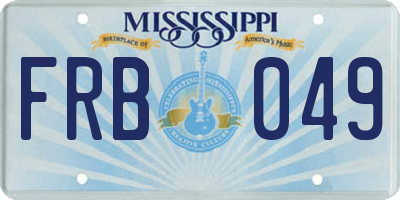 MS license plate FRB049