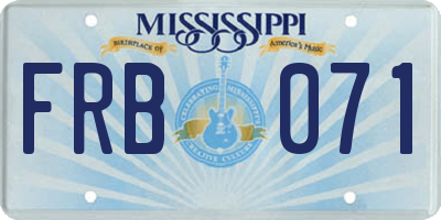 MS license plate FRB071