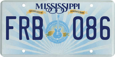 MS license plate FRB086