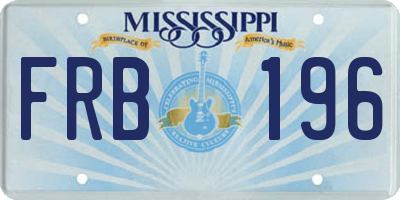 MS license plate FRB196