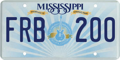 MS license plate FRB200