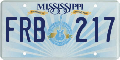 MS license plate FRB217