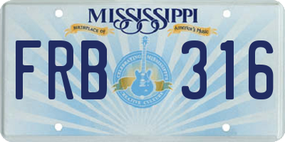 MS license plate FRB316
