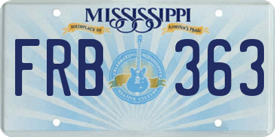 MS license plate FRB363