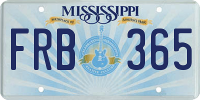 MS license plate FRB365
