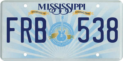 MS license plate FRB538
