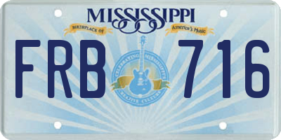MS license plate FRB716
