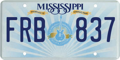 MS license plate FRB837