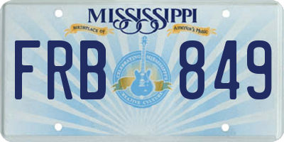 MS license plate FRB849