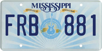 MS license plate FRB881