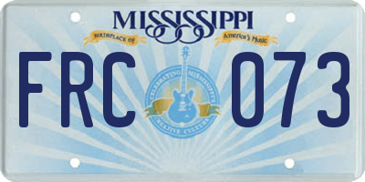 MS license plate FRC073