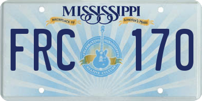 MS license plate FRC170