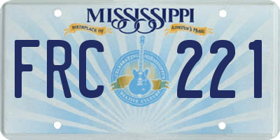 MS license plate FRC221