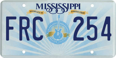 MS license plate FRC254