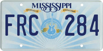 MS license plate FRC284