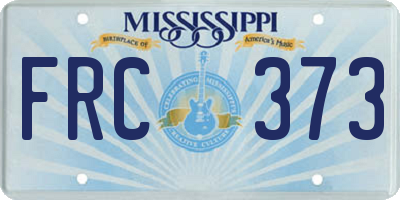 MS license plate FRC373