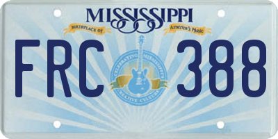 MS license plate FRC388