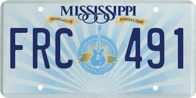 MS license plate FRC491