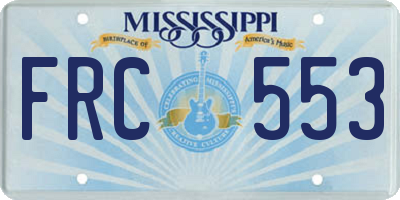 MS license plate FRC553