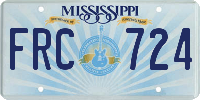 MS license plate FRC724