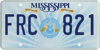 MS license plate FRC821