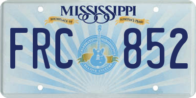 MS license plate FRC852