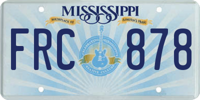 MS license plate FRC878