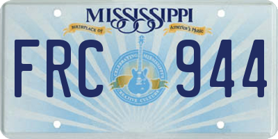 MS license plate FRC944