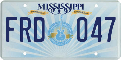 MS license plate FRD047