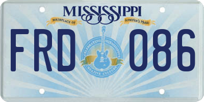 MS license plate FRD086