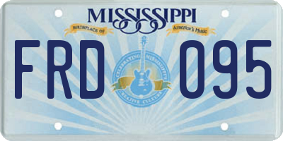 MS license plate FRD095