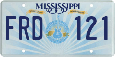 MS license plate FRD121