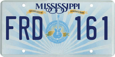 MS license plate FRD161